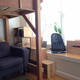studio apartment stair shelves
